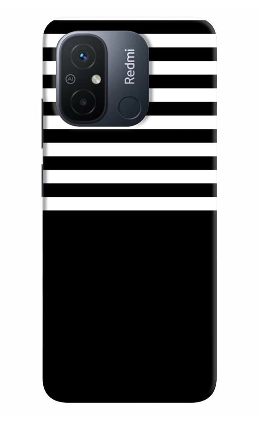 Black and White Print Redmi 12C Hard Case Back Cover by Casekaro