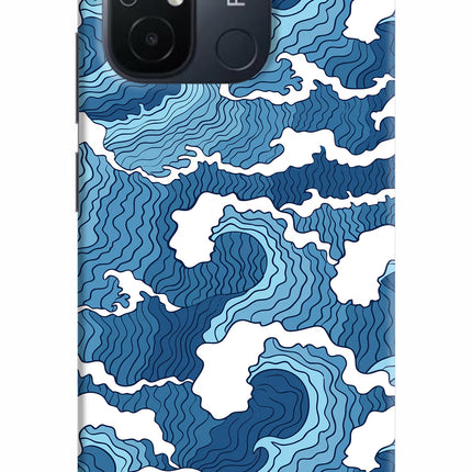 Blue Waves Redmi 12C Hard Case Back Cover by Casekaro