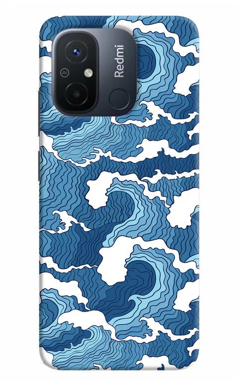 Blue Waves Redmi 12C Back Cover