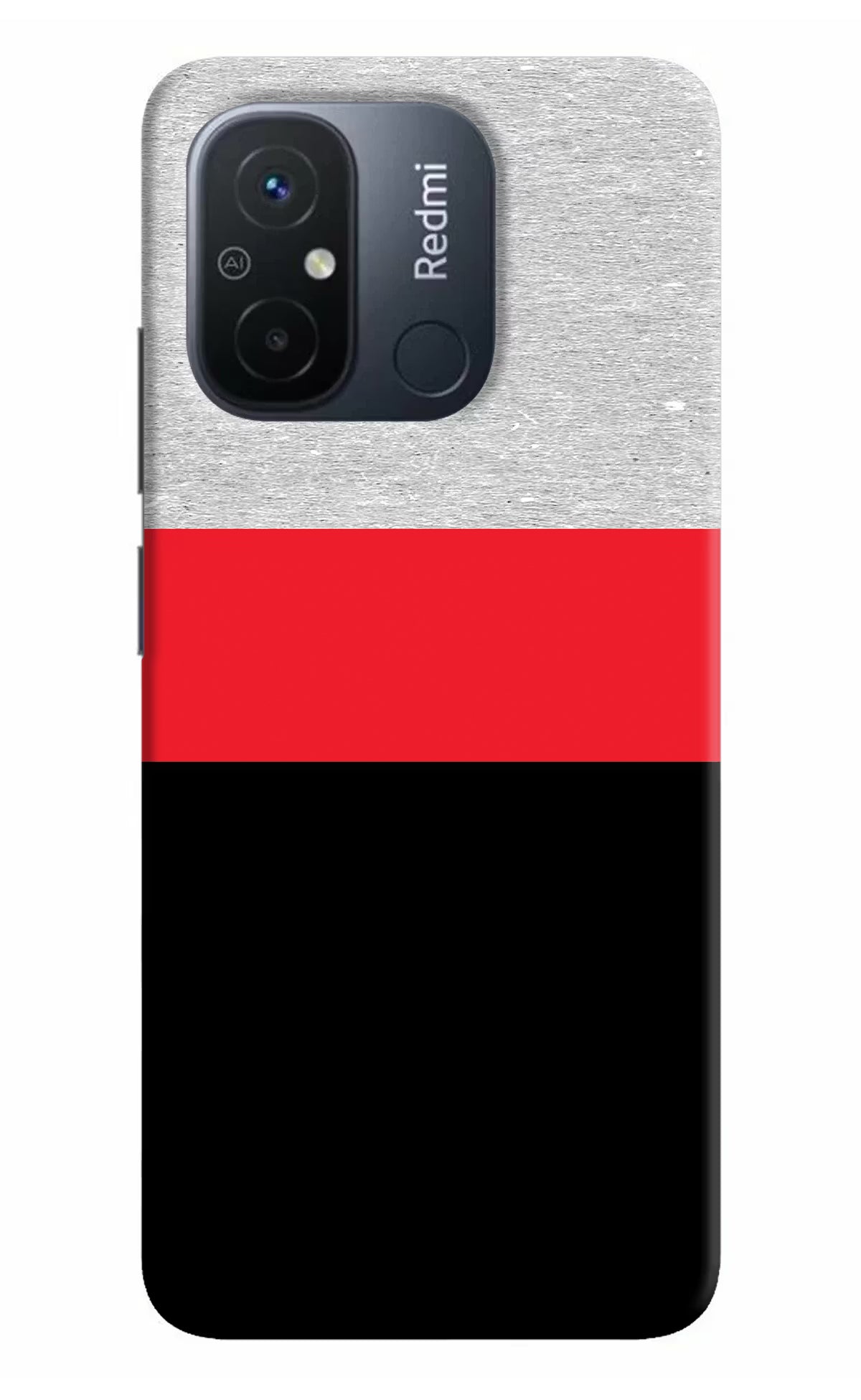 Tri Color Pattern Redmi 12C Hard Case Back Cover by Casekaro
