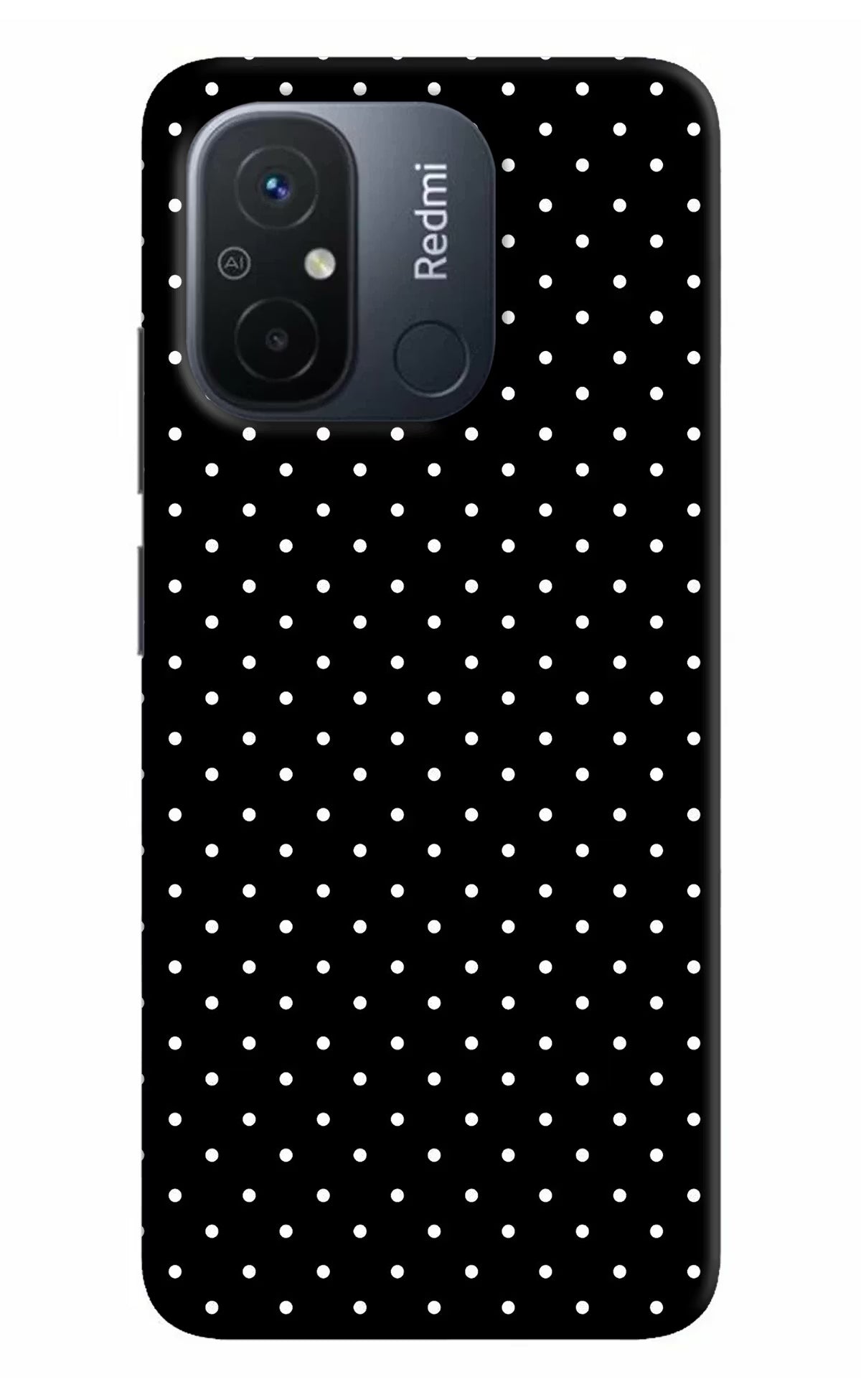 White Dots Redmi 12C Hard Case Back Cover by Casekaro