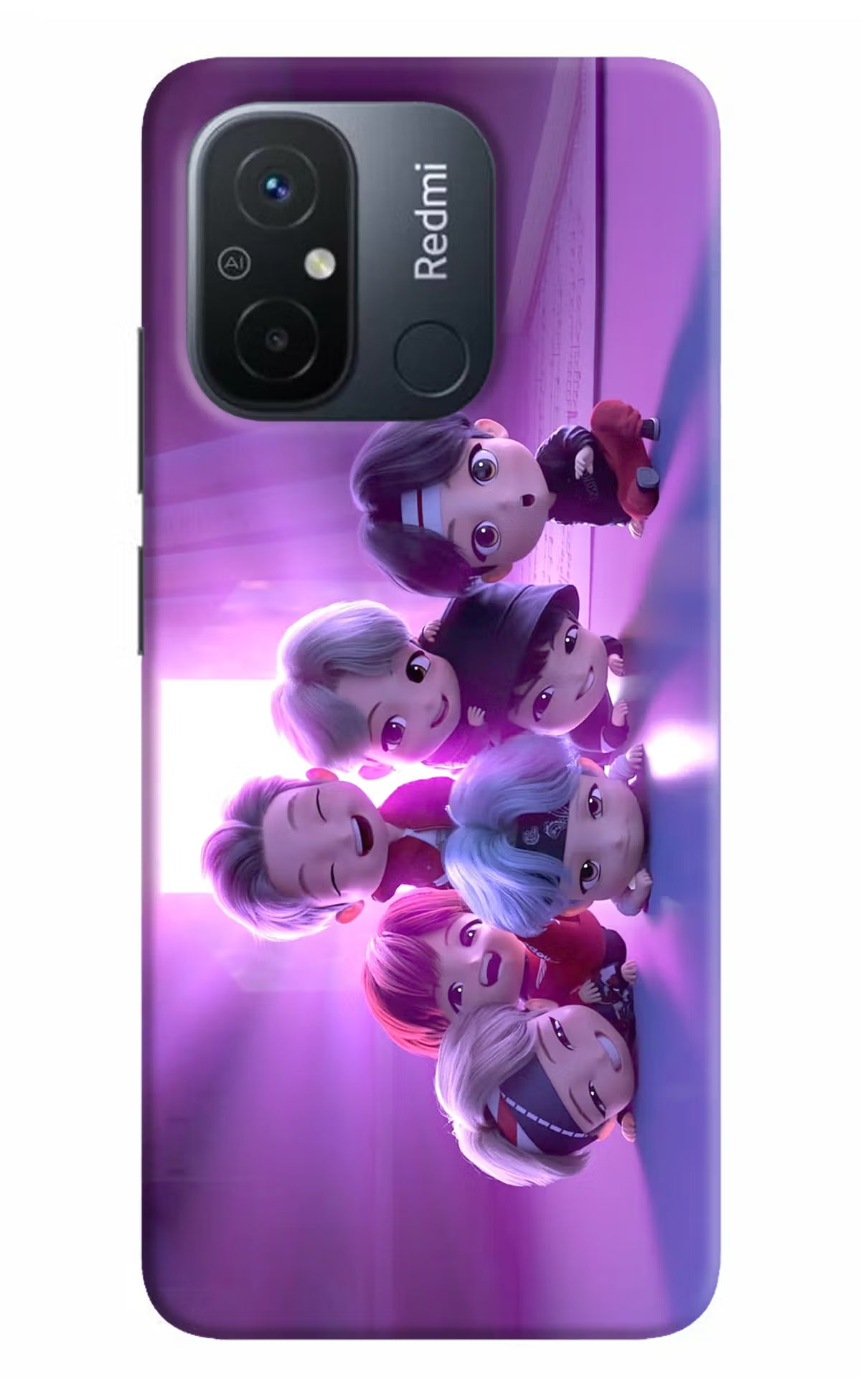 BTS Chibi Redmi 12C Hard Case Back Cover by Casekaro