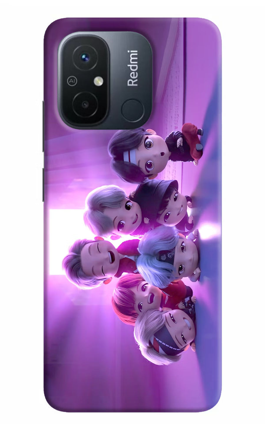 BTS Chibi Redmi 12C Back Cover, Hard case