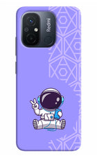 Cute Astronaut Chilling Redmi 12C Hard Case Back Cover by Casekaro
