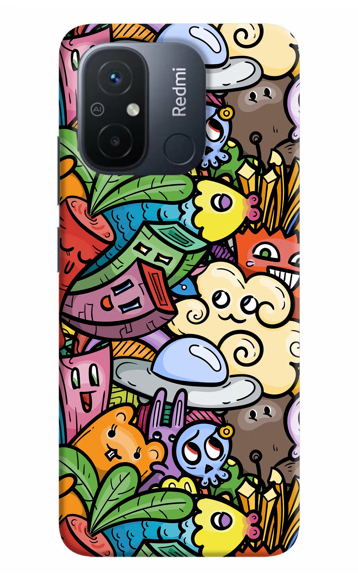Veggie Doodle Redmi 12C Hard Case Back Cover by Casekaro
