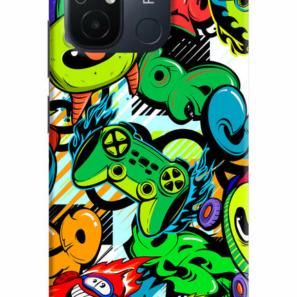 Game Doodle Redmi 12C Hard Case Back Cover by Casekaro