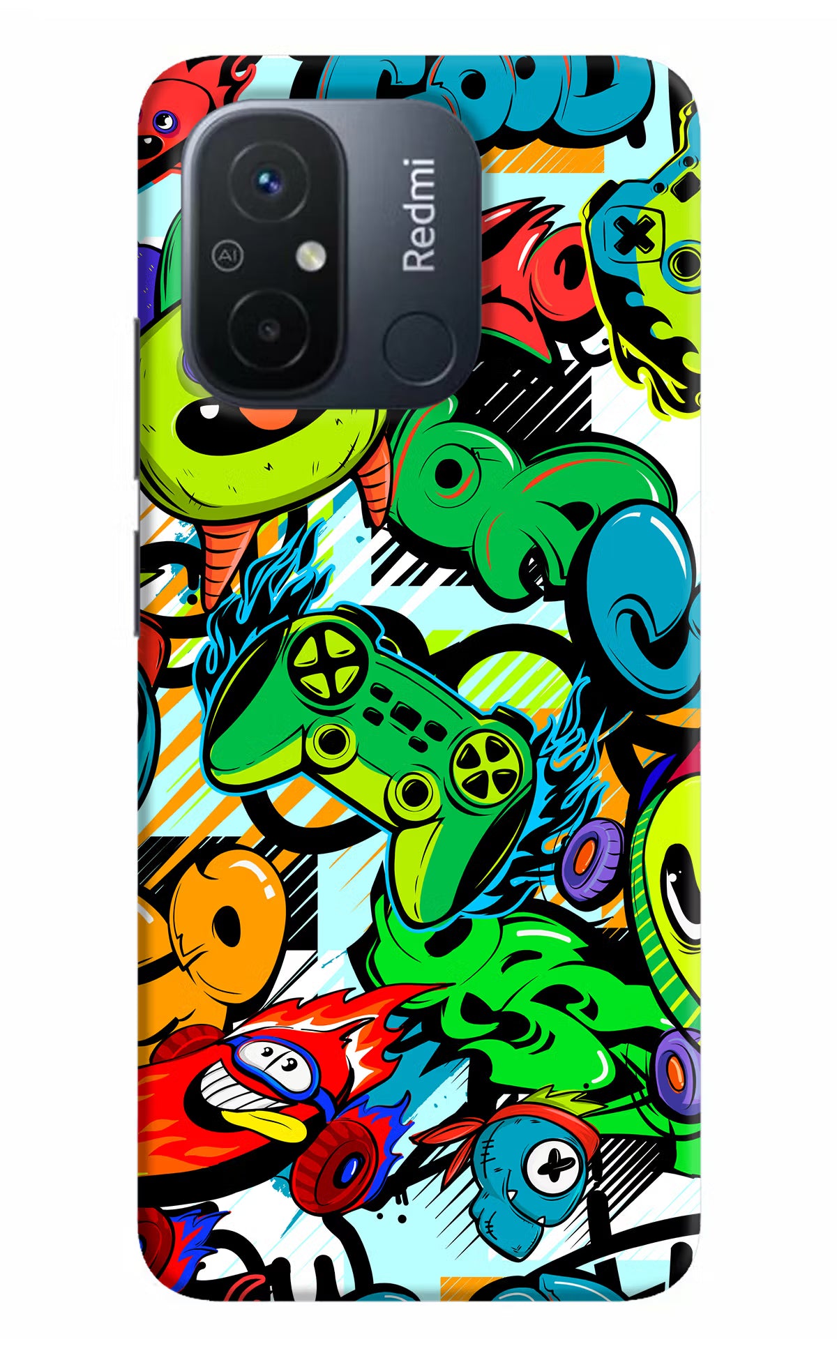 Game Doodle Redmi 12C Hard Case Back Cover by Casekaro