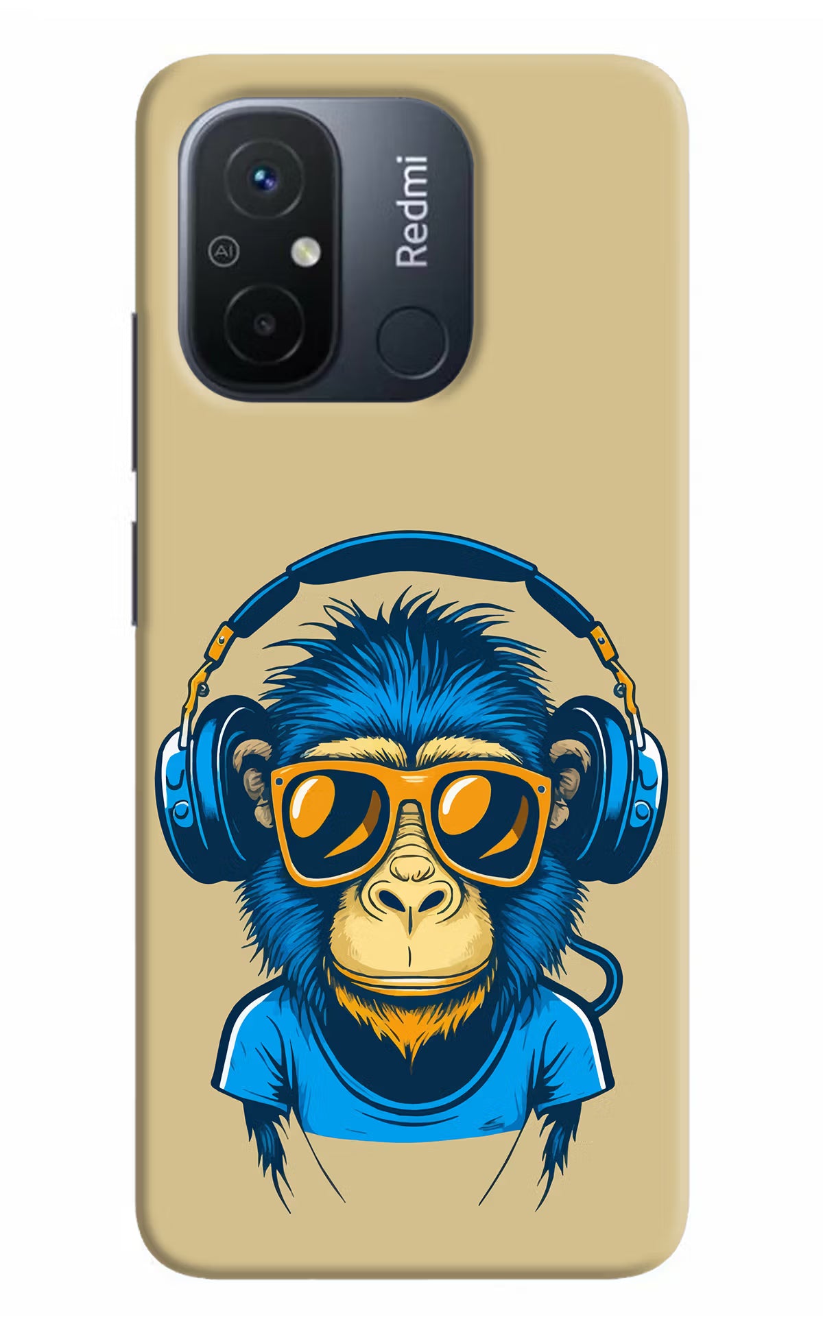 Monkey Headphone Redmi 12C Hard Case Back Cover by Casekaro