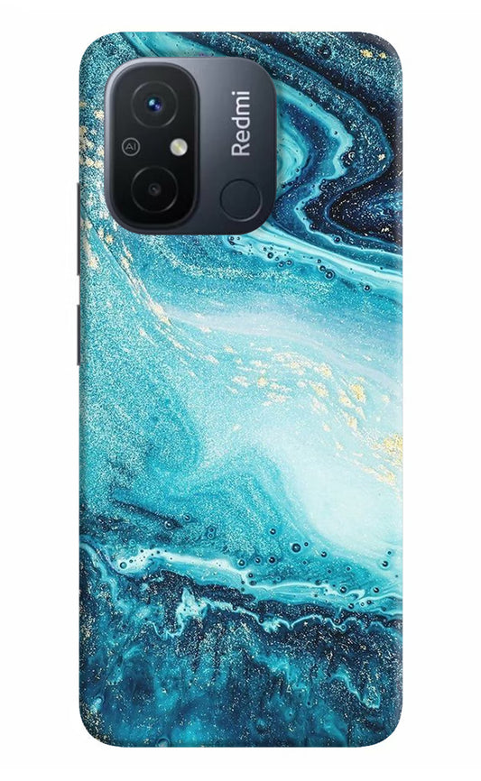 Blue Glitter Marble Redmi 12C Hard Case Back Cover by Casekaro