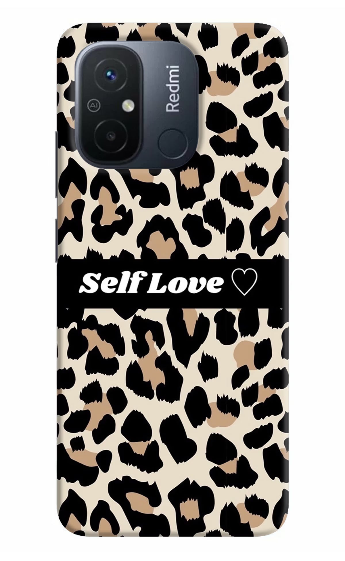 Leopard Print Self Love Redmi 12C Hard Case Back Cover by Casekaro