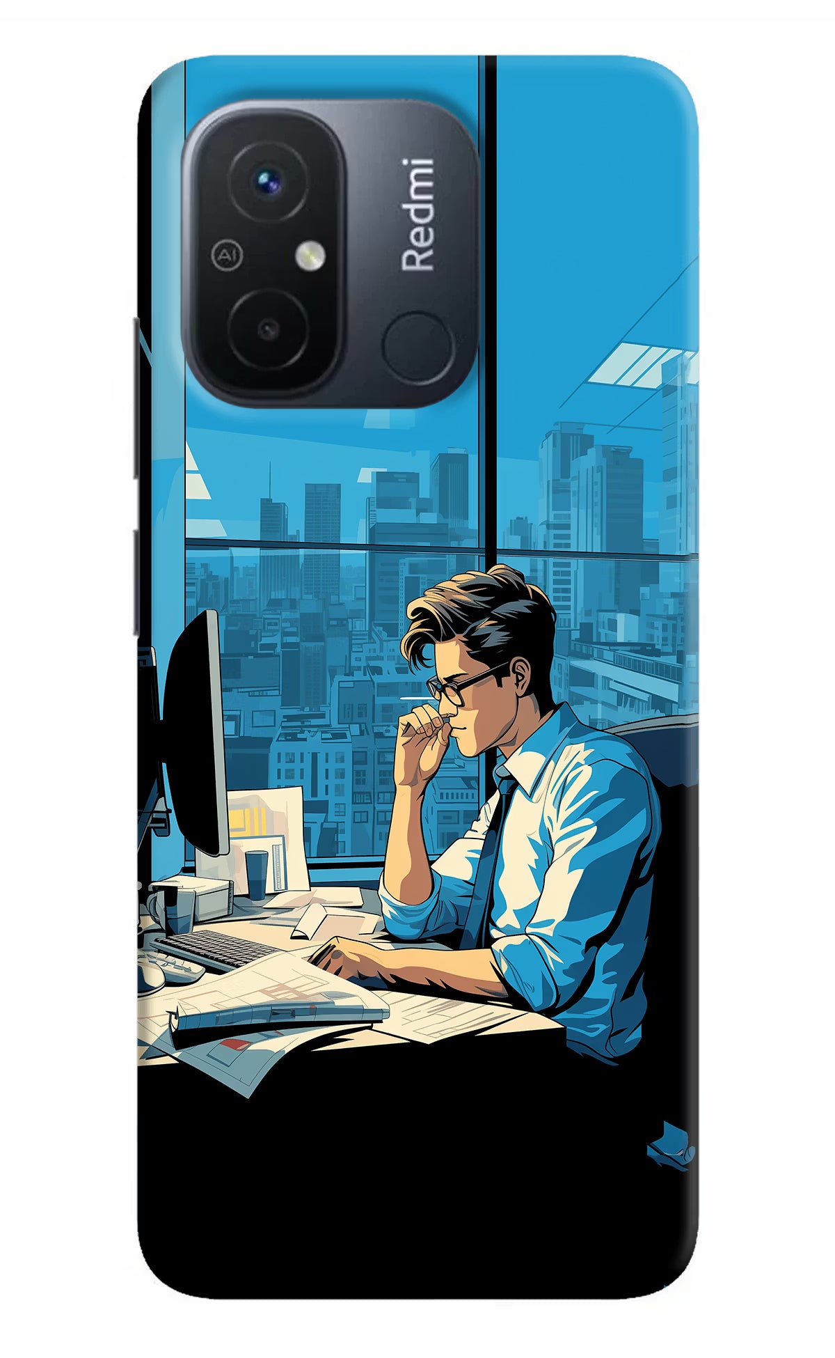 Focused Hustler (AI Generated) Redmi 12C Hard Case Back Cover by Casekaro