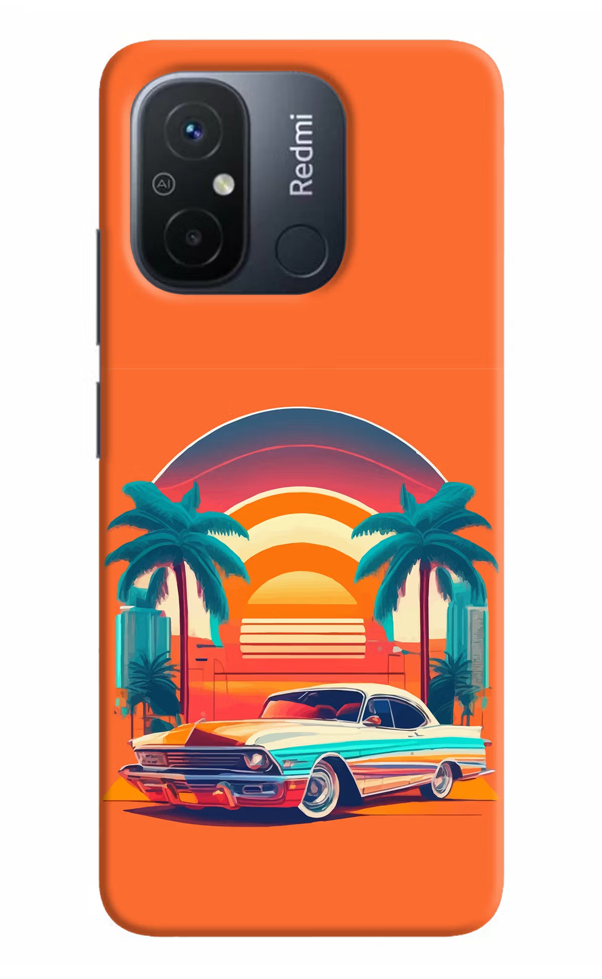 Palm Drive 80s Redmi 12C Hard Case Back Cover by Casekaro