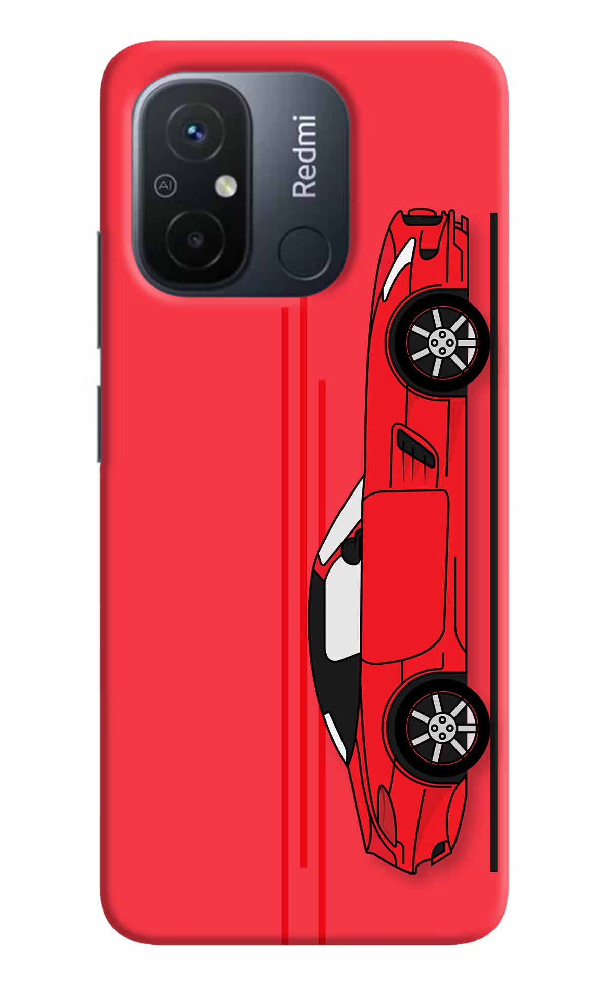 Red Velocity Redmi 12C Hard Case Back Cover by Casekaro
