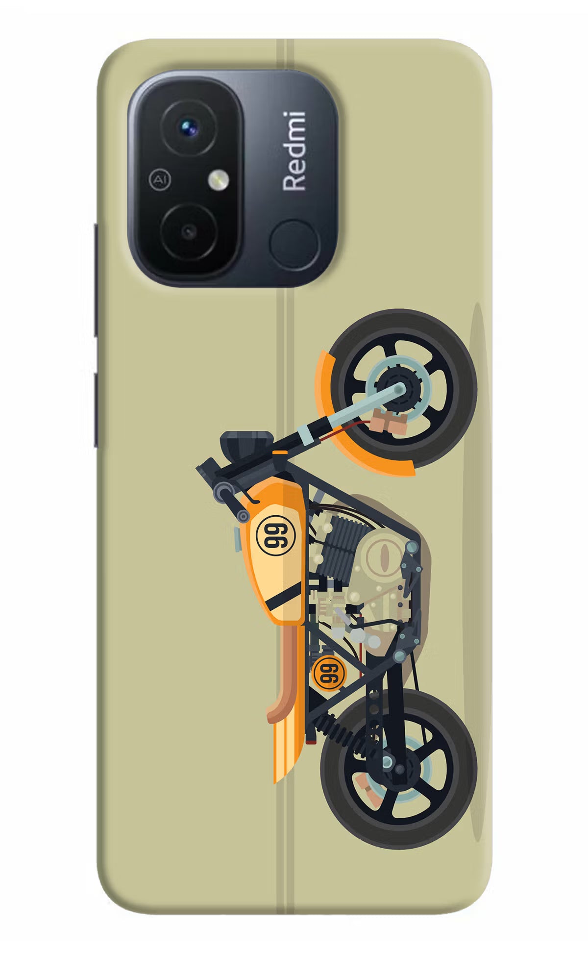 Vertical Speedster Redmi 12C Hard Case Back Cover by Casekaro