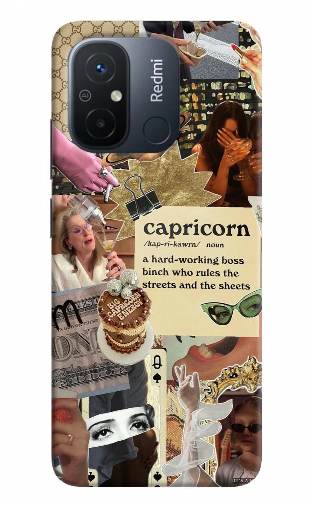 Capricorn Zodiac Redmi 12C Hard Case Back Cover by Casekaro