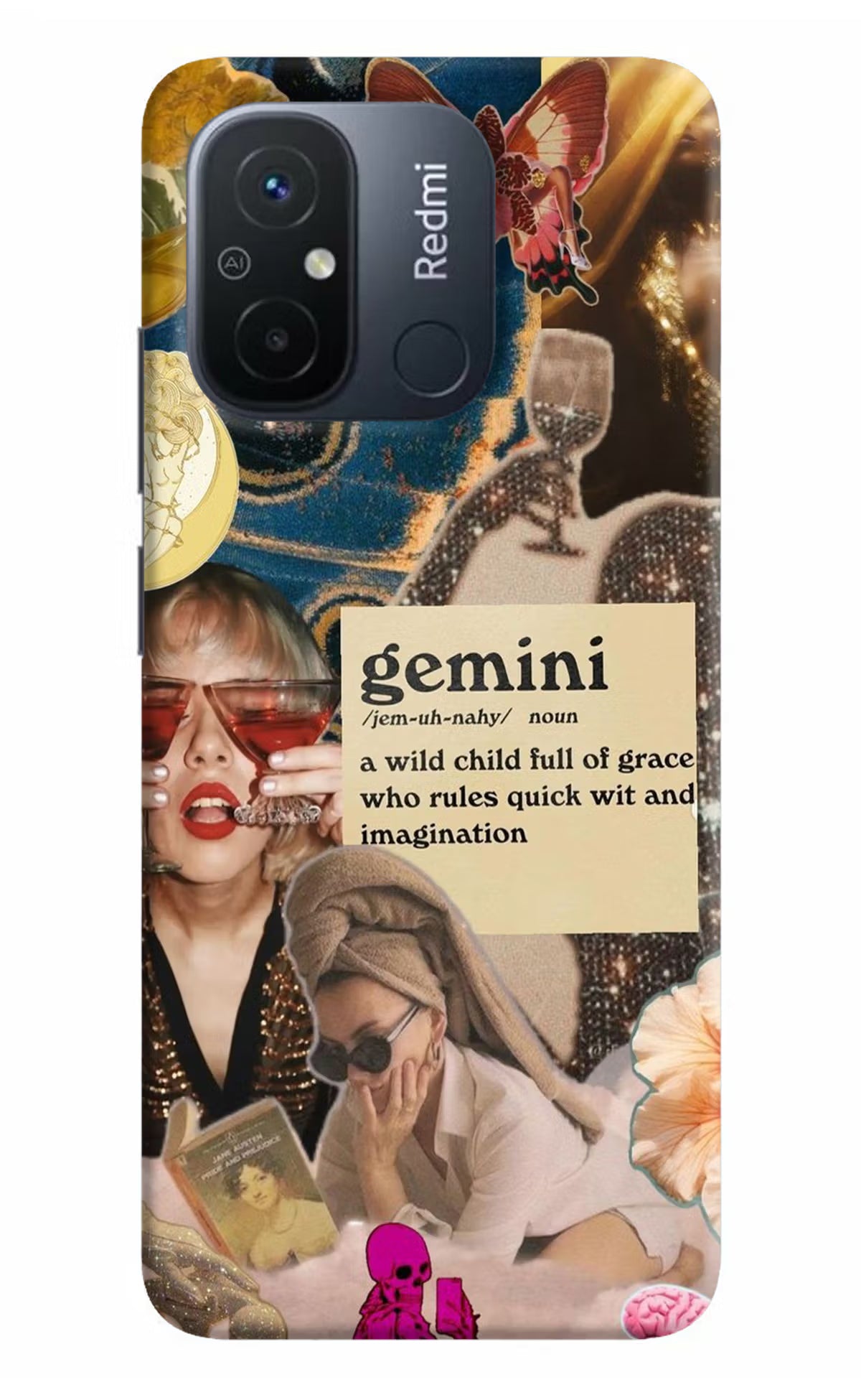 Gemini Zodiac Redmi 12C Hard Case Back Cover by Casekaro