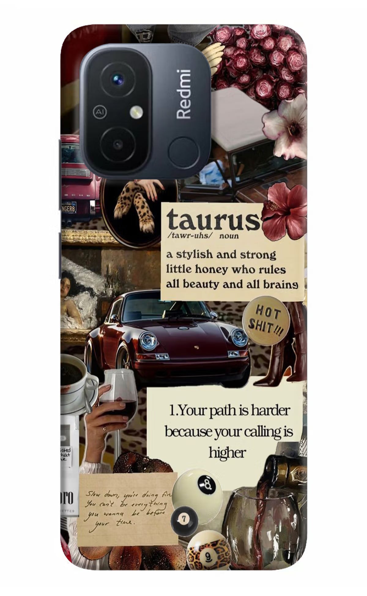 Taurus Zodiac Redmi 12C Hard Case Back Cover by Casekaro
