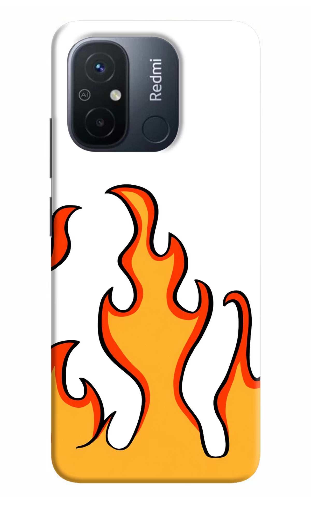 Fired Up – White Redmi 12C Hard Case Back Cover by Casekaro