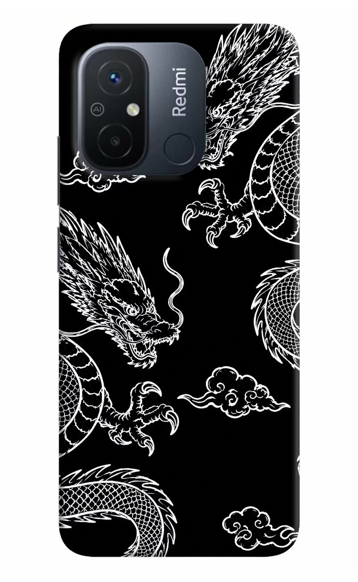 Twin Dragons Redmi 12C Hard Case Back Cover by Casekaro