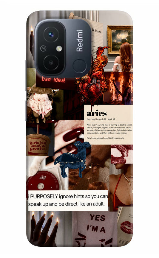 Zodiac Aries Redmi 12C Hard Case Back Cover by Casekaro