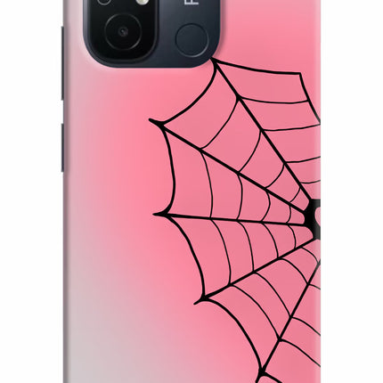 Pink Web Redmi 12C Hard Case Back Cover by Casekaro