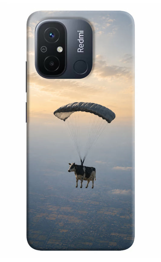 Skydiving Cow Redmi 12C Hard Case Back Cover by Casekaro
