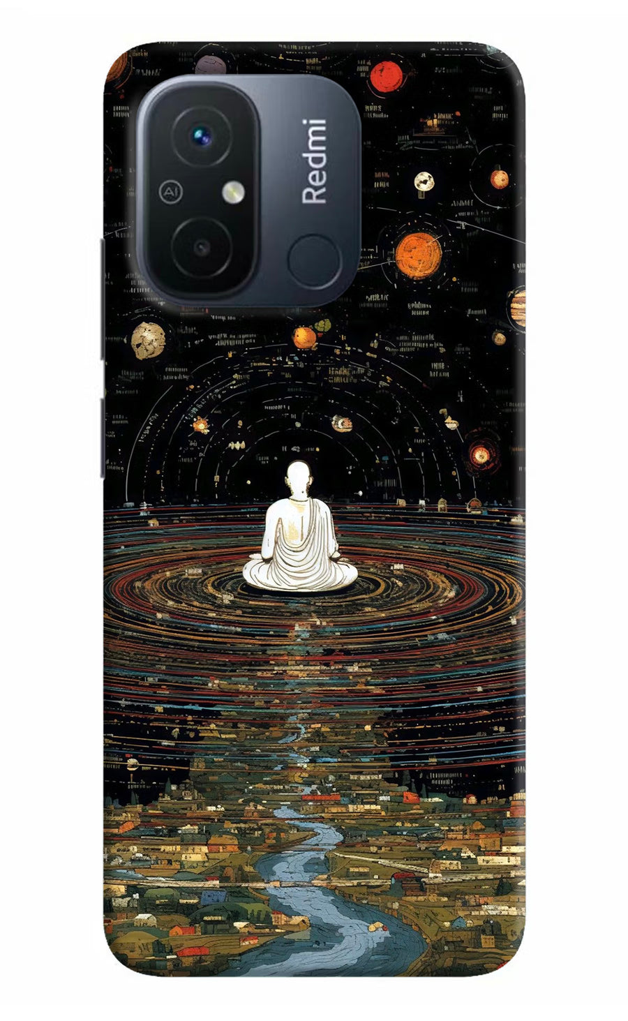Space Monk Redmi 12C Back Cover, Hard case