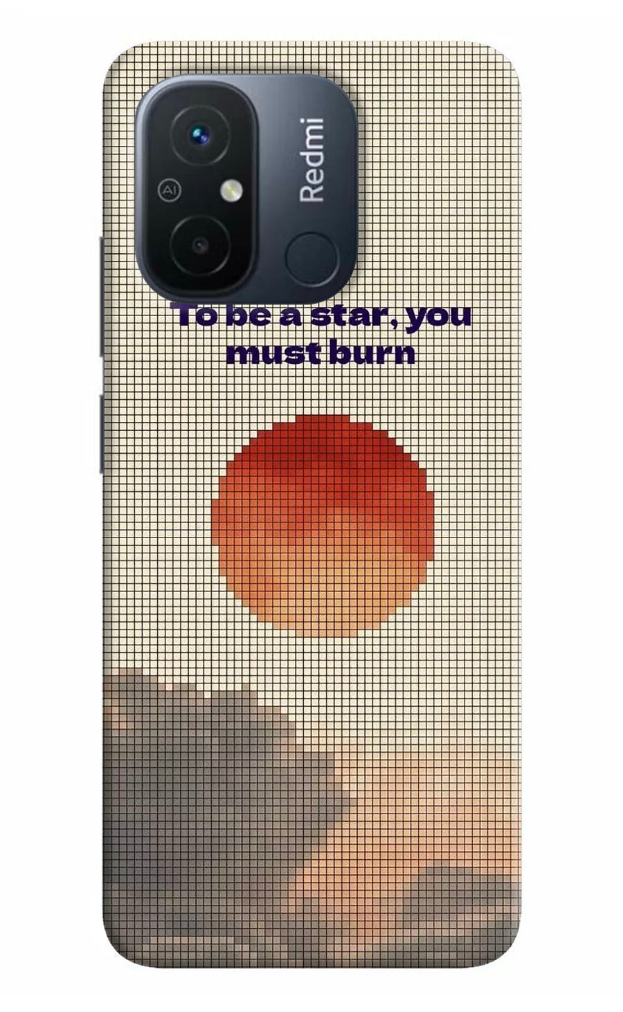 Pixel Sun Redmi 12C Back Cover, Hard case