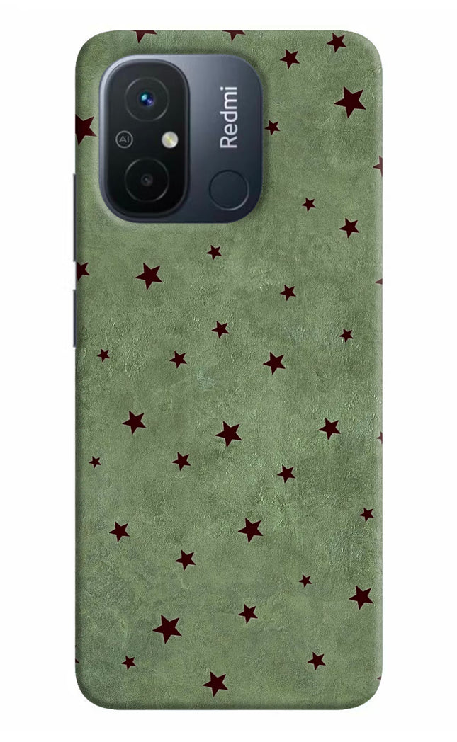 Green Stars Redmi 12C Hard Case Back Cover by Casekaro