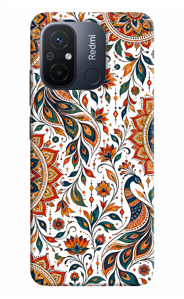 White Mayura Redmi 12C Hard Case Back Cover by Casekaro