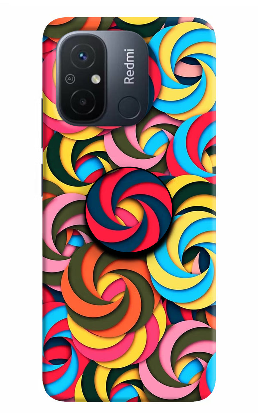 Spiral Pattern Redmi 12C Pop Case, Hard case