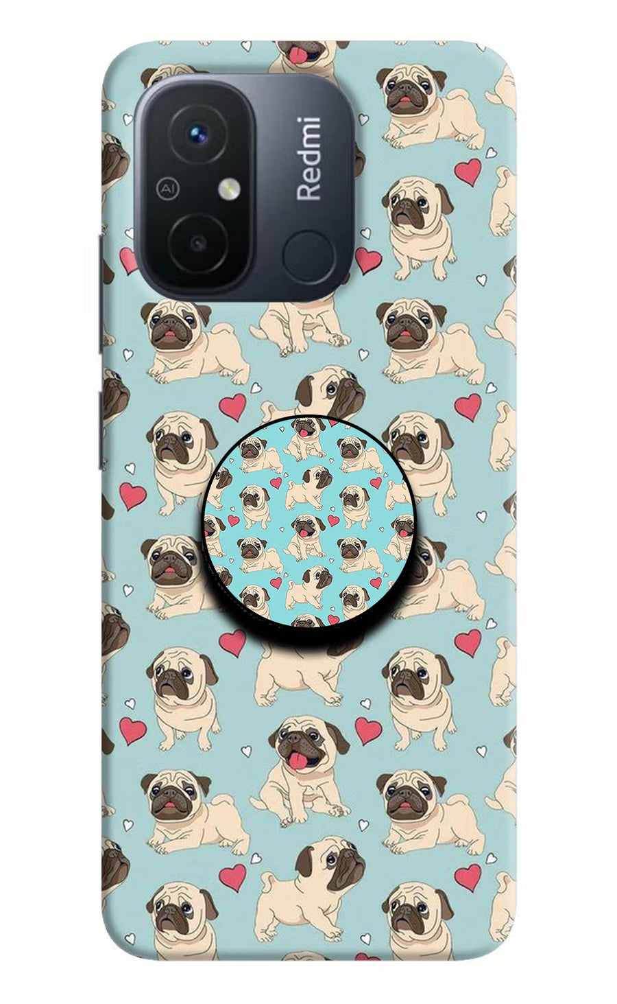 Pug Dog Redmi 12C Pop Case, Hard case