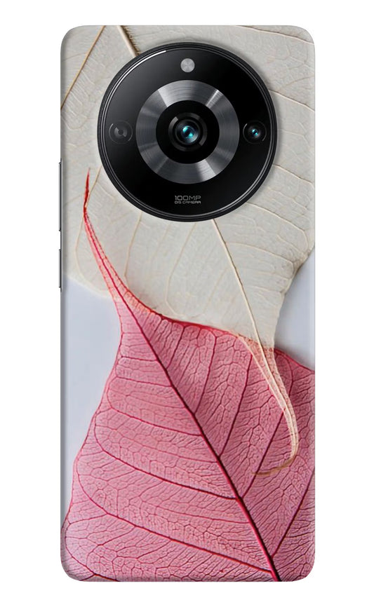 White Pink Leaf Realme 11 Pro/Pro+ 5G Hard Case Back Cover by Casekaro