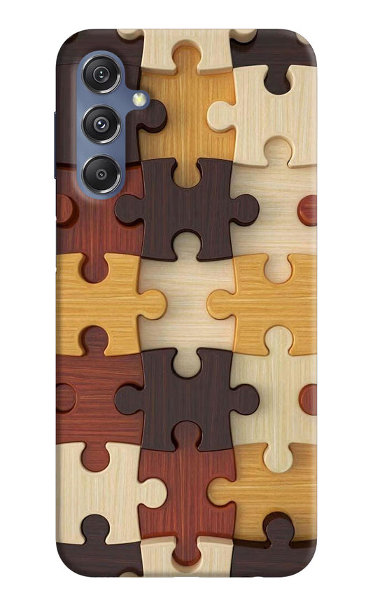 Wooden Puzzle Samsung M34 5G/F34 5G Hard Case Back Cover by Casekaro