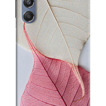 White Pink Leaf Samsung M34 5G/F34 5G Hard Case Back Cover by Casekaro