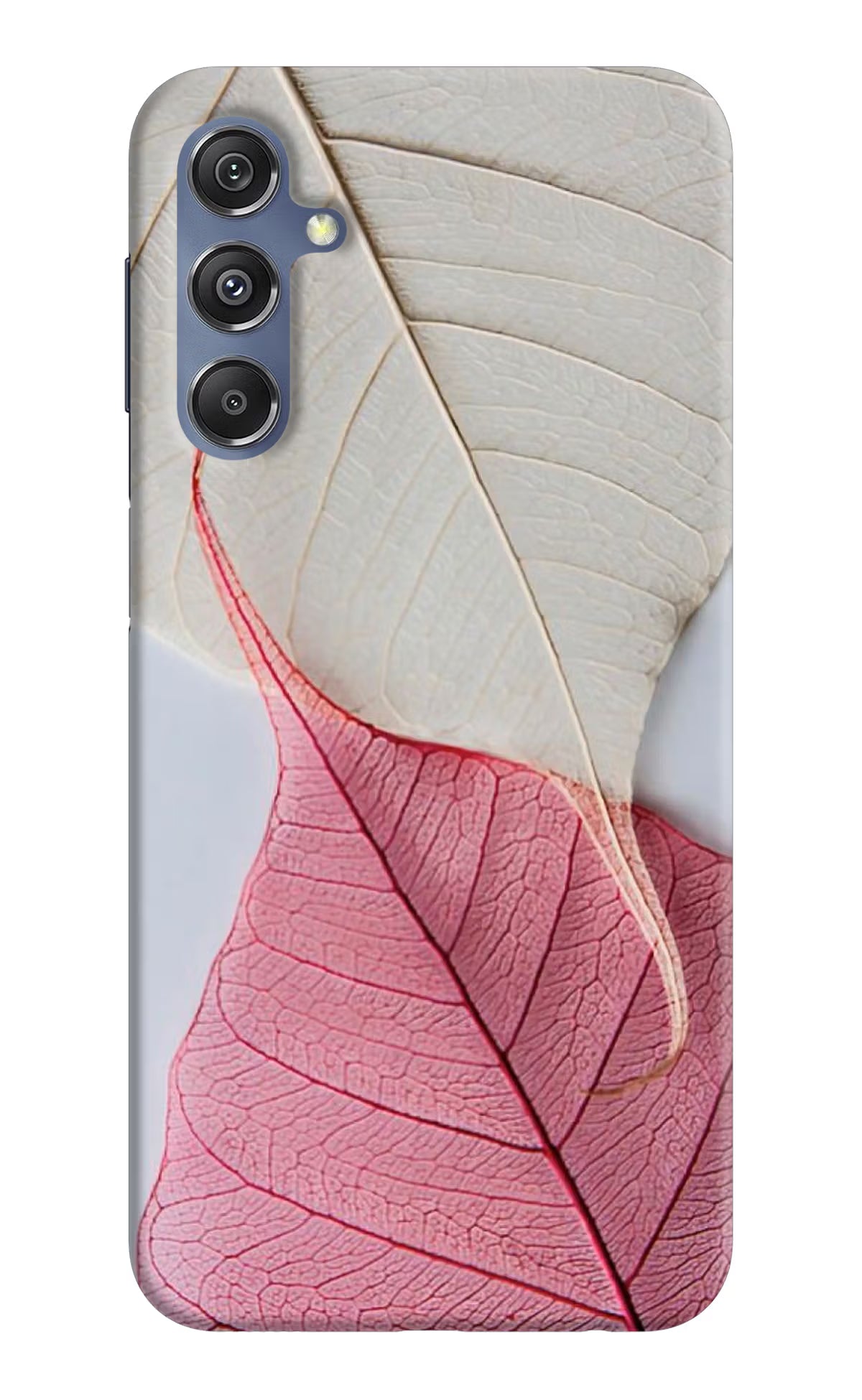 White Pink Leaf Samsung M34 5G/F34 5G Hard Case Back Cover by Casekaro