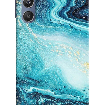 Blue Glitter Marble Samsung M34 5G/F34 5G Hard Case Back Cover by Casekaro