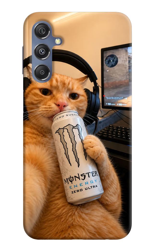 Gamer Cat Energy Samsung M34 5G/F34 5G Hard Case Back Cover by Casekaro