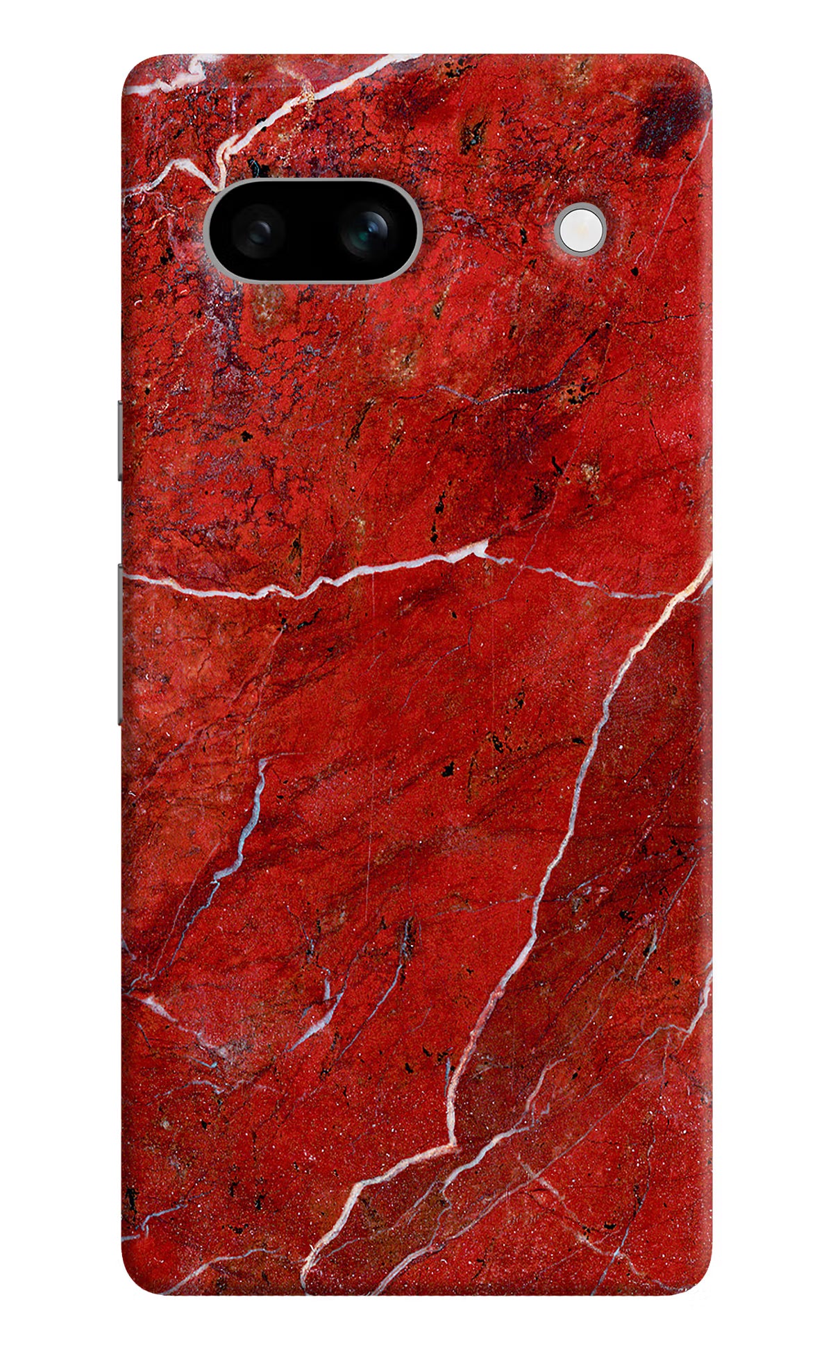 Red Marble Design Google Pixel 7A Hard Case Back Cover by Casekaro