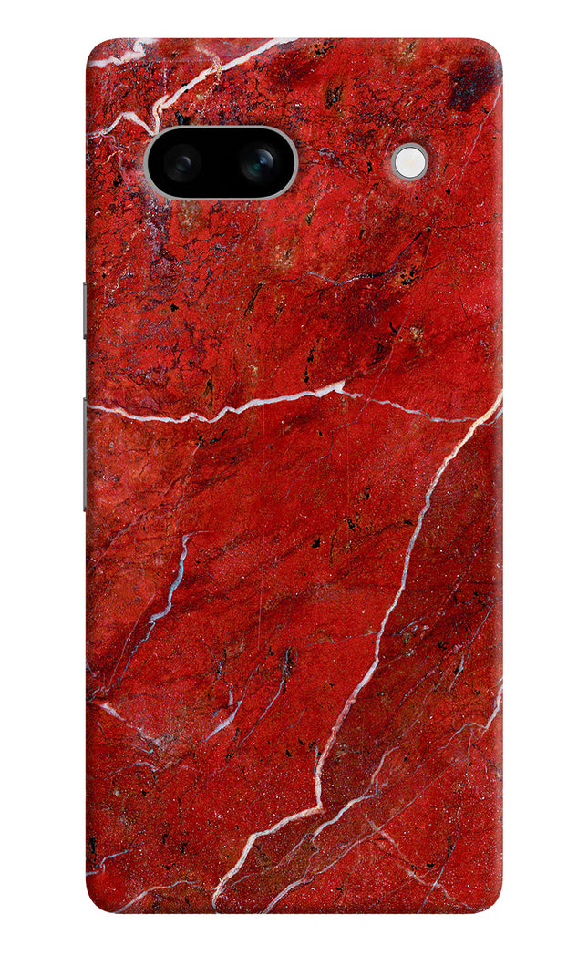 Red Marble Design Google Pixel 7A Hard Case Back Cover by Casekaro