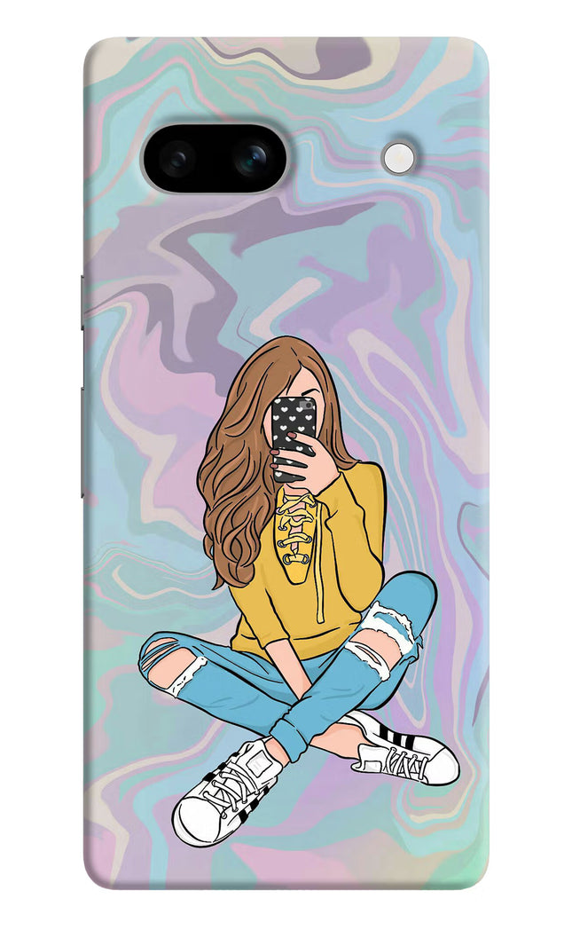 Selfie Girl Google Pixel 7A Hard Case Back Cover by Casekaro