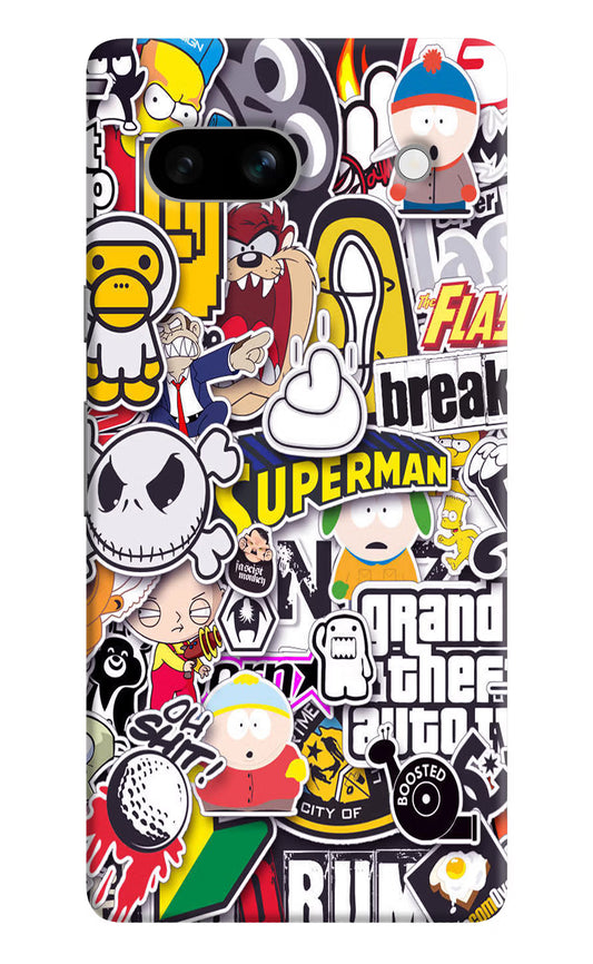 Sticker Bomb Google Pixel 7A Hard Case Back Cover by Casekaro