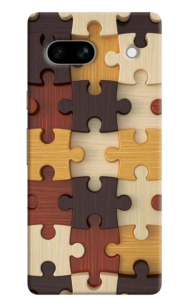Wooden Puzzle Google Pixel 7A Hard Case Back Cover by Casekaro