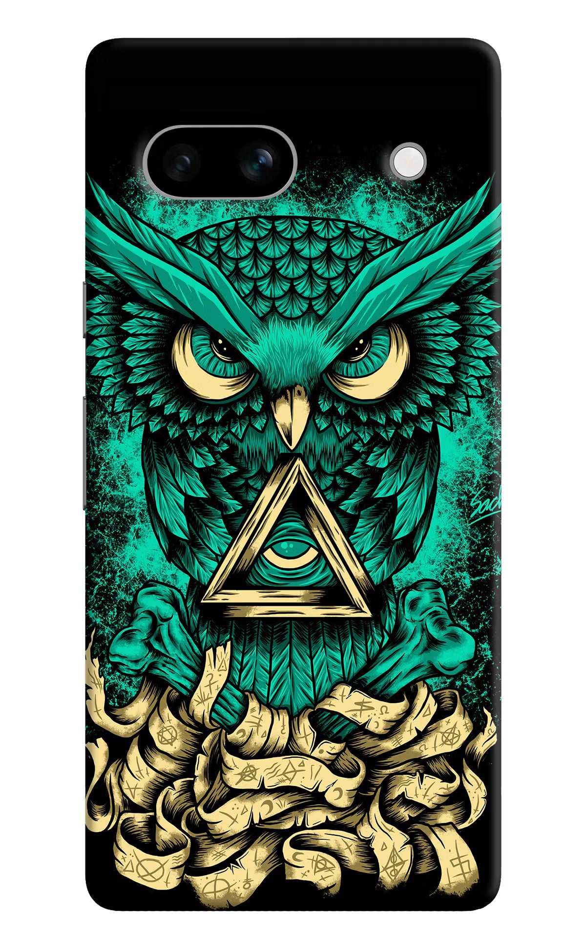 Green Owl Google Pixel 7A Hard Case Back Cover by Casekaro
