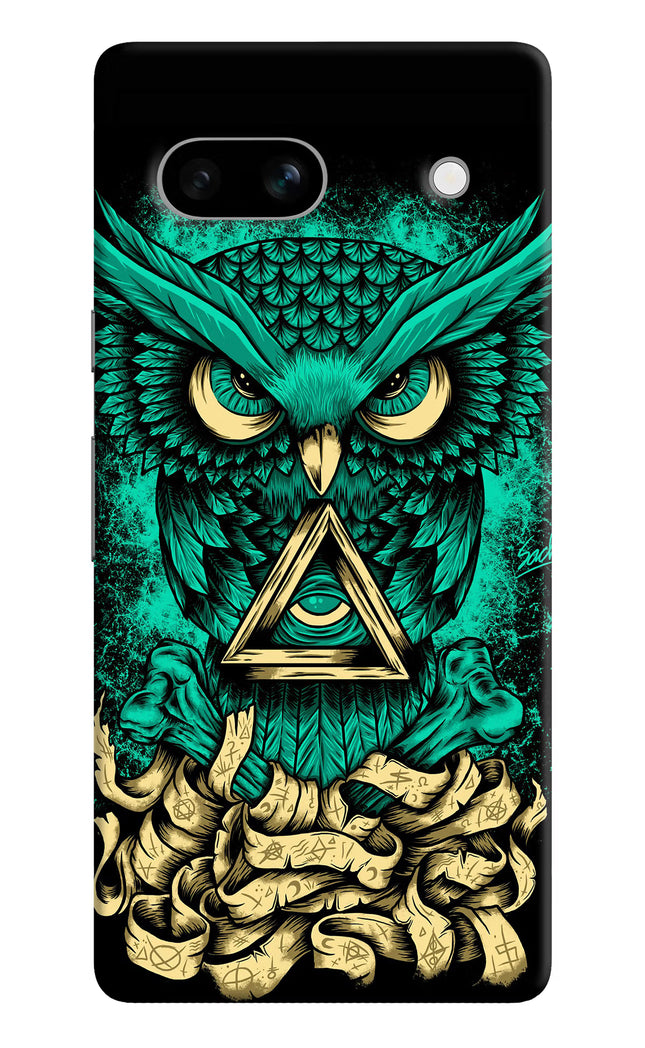 Green Owl Google Pixel 7A Hard Case Back Cover by Casekaro
