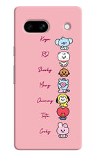 BTS names Google Pixel 7A Hard Case Back Cover by Casekaro