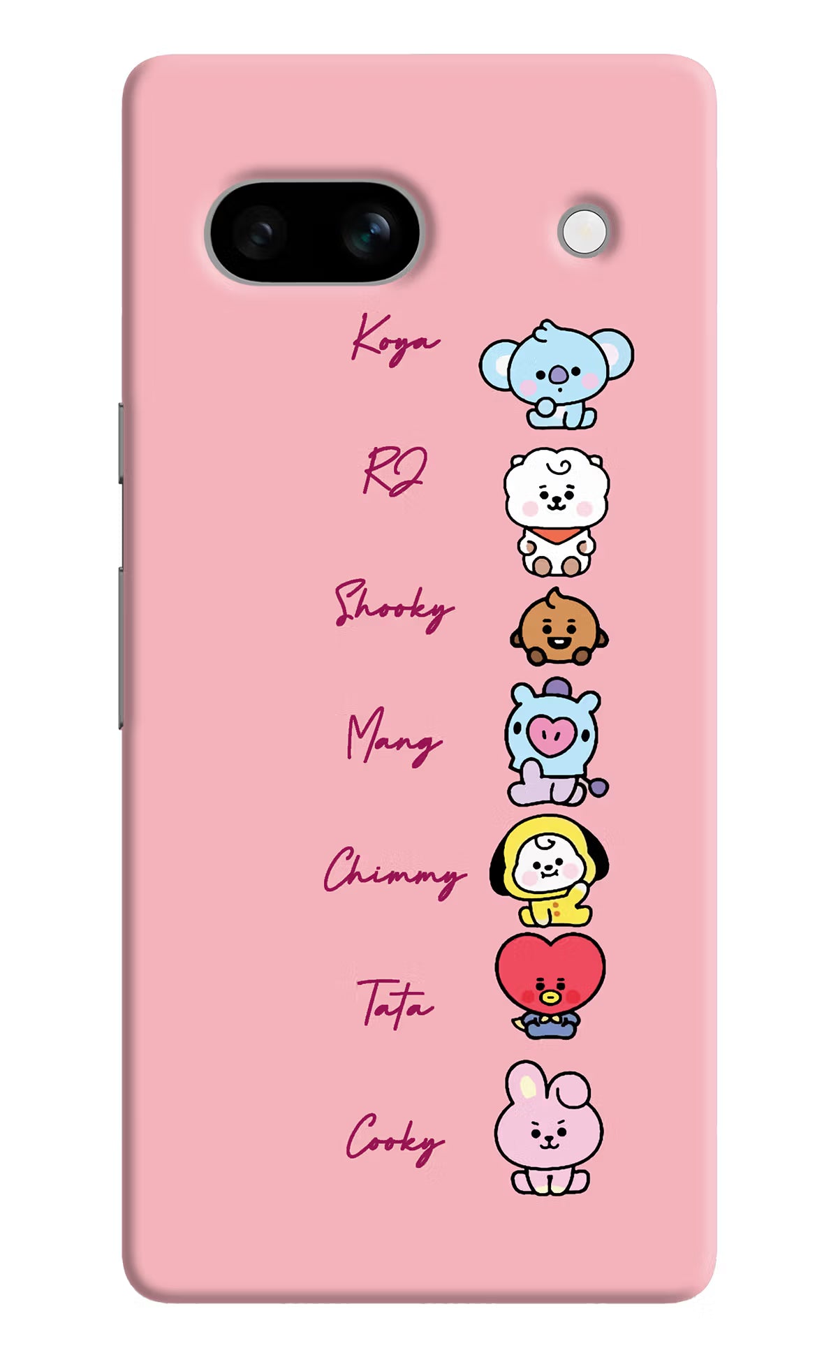BTS names Google Pixel 7A Hard Case Back Cover by Casekaro