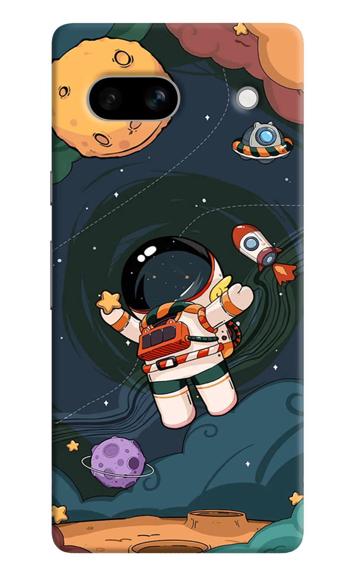 Cartoon Astronaut Google Pixel 7A Hard Case Back Cover by Casekaro