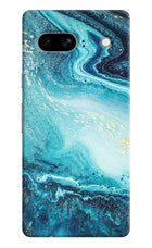 Blue Glitter Marble Google Pixel 7A Hard Case Back Cover by Casekaro