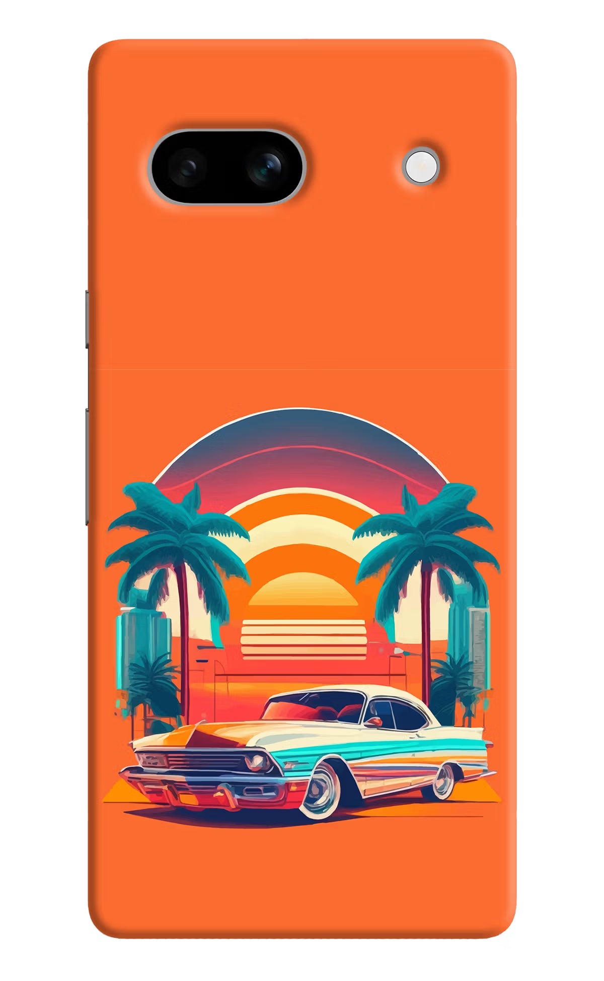 Palm Drive 80s Google Pixel 7A Hard Case Back Cover by Casekaro